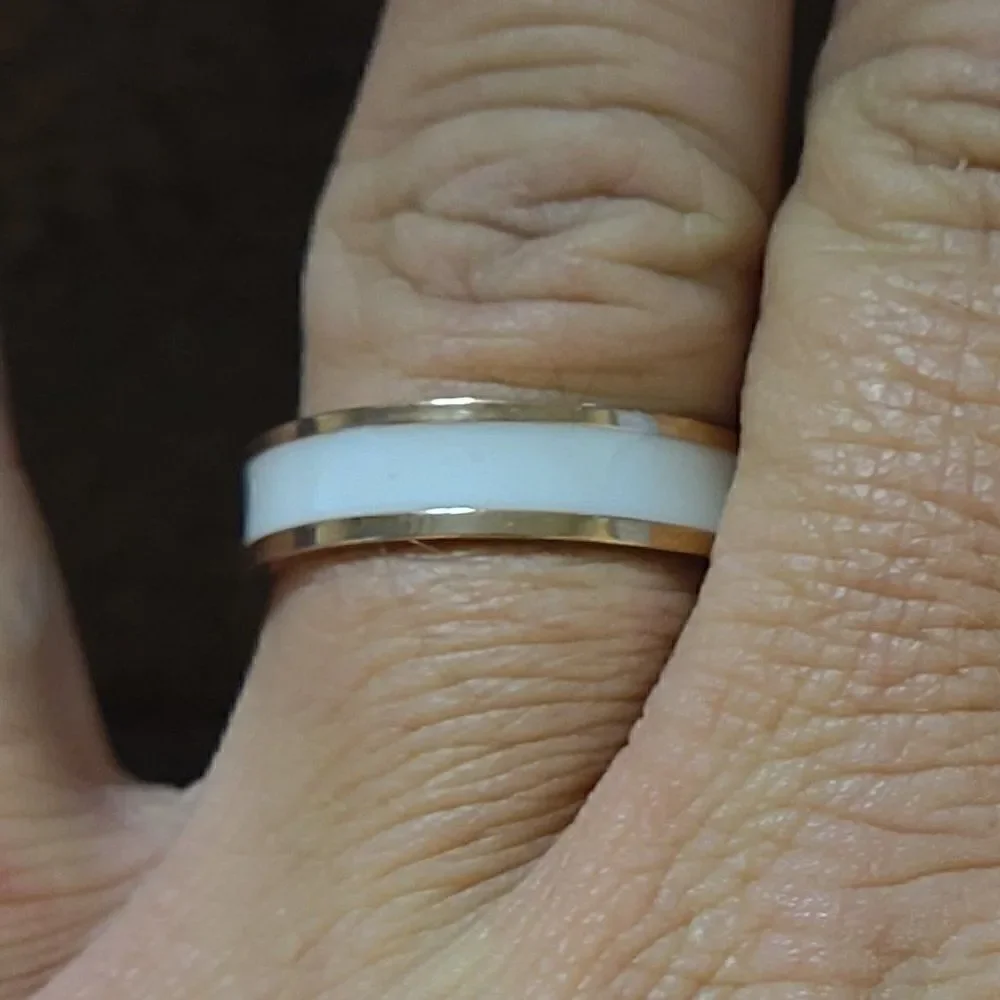 Engraved Men's Rose Gold and ceramic Promise Ring Band - Promise Ring For Guys